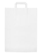 Torba papierowa 320x160x430mm z uchwytem płaskim - BIAŁA Winners Gadzety