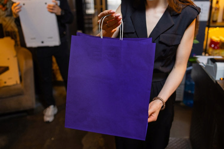 Torba papierowa z uchwytem skręcanym Premium - FIOLETOWA - 350x150x400mm Winners Gadzety