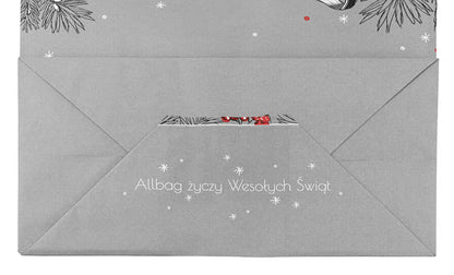 Torba papierowa świąteczna 32x16x38cm MERRY CHRISTMAS SZARA Winners Gadzety