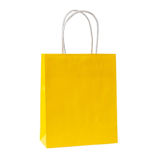 Torba papierowa 180x80x220mm z uchwytem skręcanym Premium-ŻÓŁTA Winners Gadzety