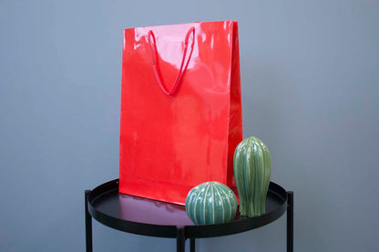 Torba laminowana z uchwytem sznurkowym - CZERWONA - 300x100x400mm Winners Gadzety