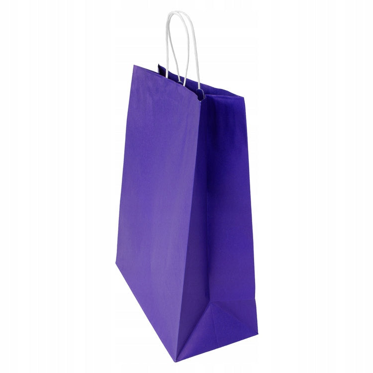 Torba papierowa z uchwytem skręcanym Premium - FIOLETOWA - 350x150x400mm Winners Gadzety
