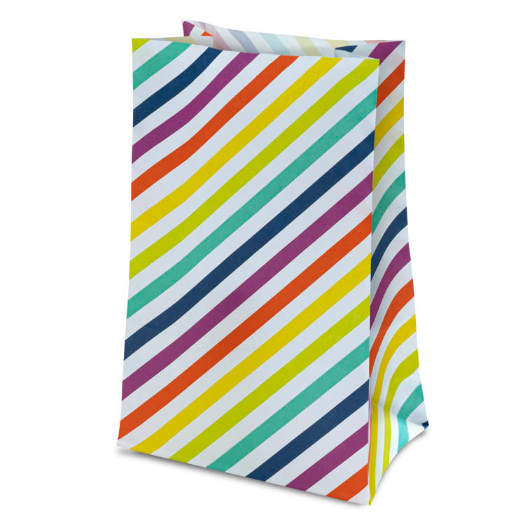 Torba papierowa świąteczna 16x8x27cm TĘCZOWE PASKI Winners Gadzety