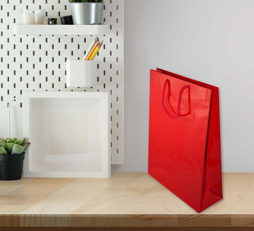 Torba laminowana z uchwytem sznurkowym - CZERWONA - 240x90x320mm Winners Gadzety