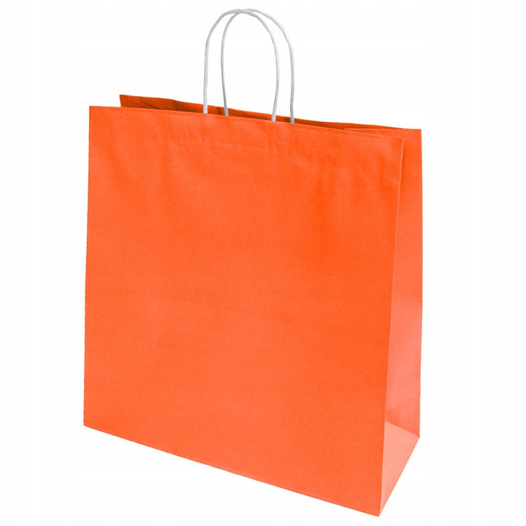 Torba papierowa z uchwytem skręcanym Premium - POMARAŃCZOWY - 350x150x400mm Winners Gadzety