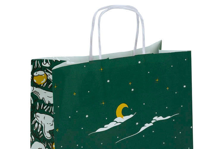 Torba papierowa świąteczna 24x10x32cm ZIELONA CHOINKA Winners Gadzety