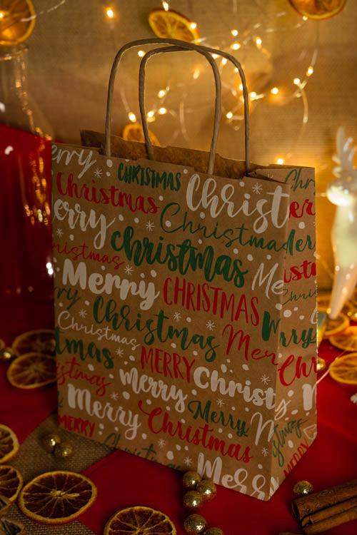 Torba papierowa świąteczna 18x8x22cm MERRY CHRISTMAS Winners Gadzety