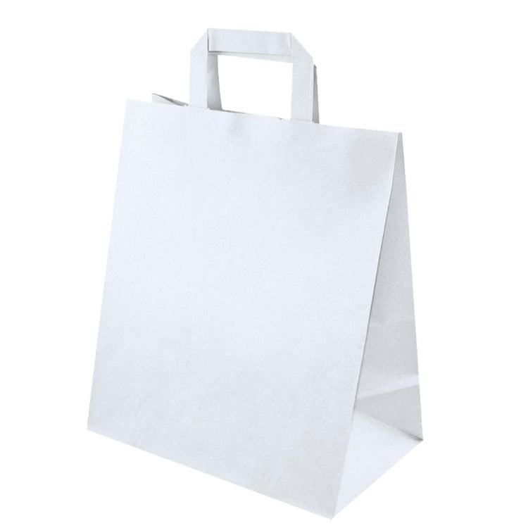 Torba papierowa 260x140x300mm z uchwytem płaskim BIAŁA Winners Gadzety