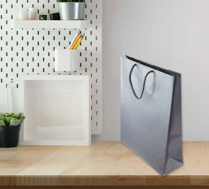 Torba laminowana z uchwytem sznurkowym - SREBRNA - 240x90x320mm Winners Gadzety