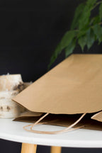 Torba papierowa 305x170x340mm z uchwytem skręcanym BRĄZOWA PRĄŻEK Winners Gadzety