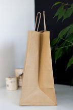 Torba papierowa 305x170x340mm z uchwytem skręcanym BRĄZOWA PRĄŻEK Winners Gadzety