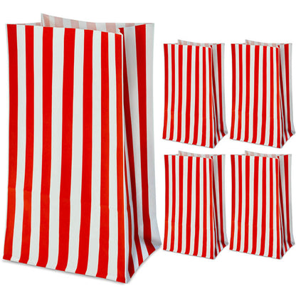Torba papierowa świąteczna 16x8x27cm PASKI BIAŁO CZERWONE Winners Gadzety