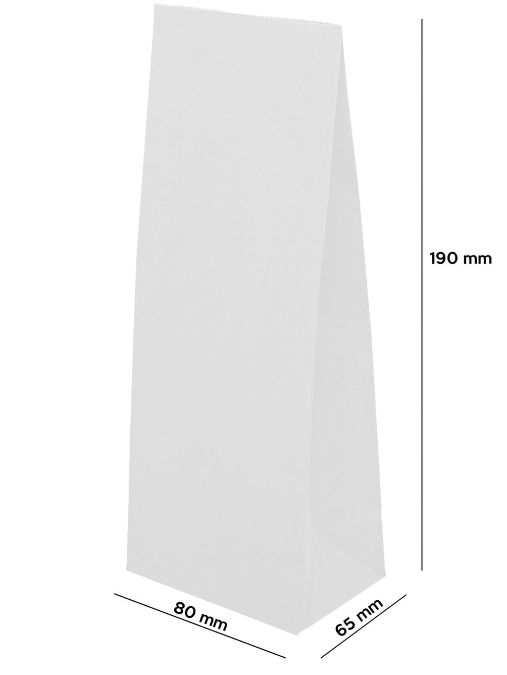 Torba papierowa klockowa - BIAŁA - 80x65x190mm - 1000szt. Winners Gadzety