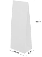 Torba papierowa klockowa - BIAŁA - 80x65x190mm - 1000szt. Winners Gadzety