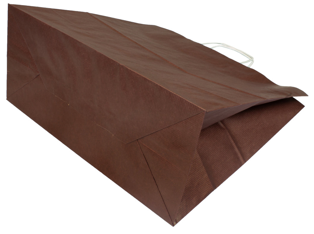 Torba papierowa 400x180x390mm CIEMNY BRĄZ BIAŁA Winners Gadzety