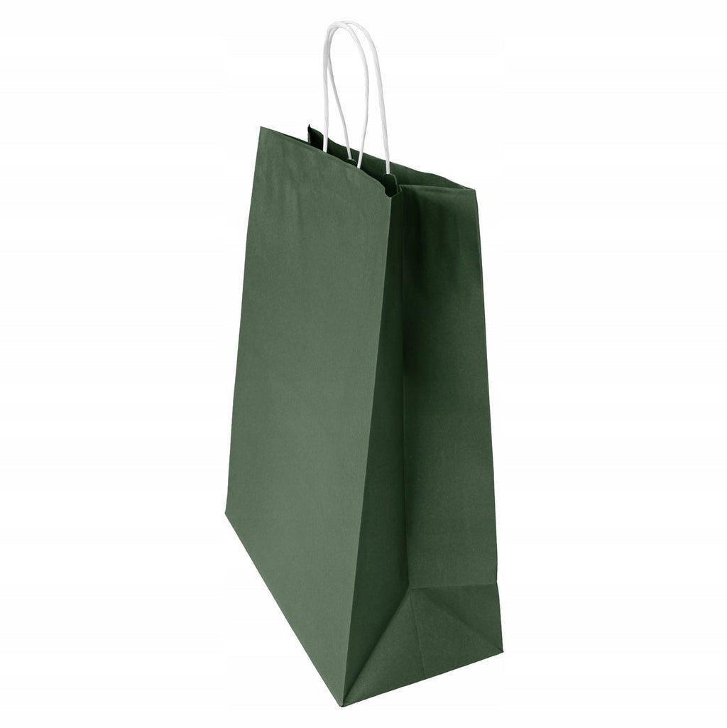 Torba papierowa z uchwytem skręcanym Premium - CIEMNOZIELONA - 350x150x400mm Winners Gadzety
