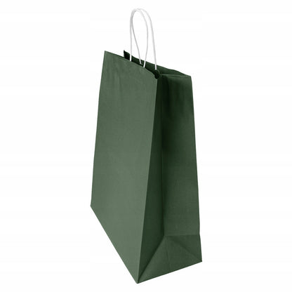 Torba papierowa z uchwytem skręcanym Premium - CIEMNOZIELONA - 350x150x400mm Winners Gadzety