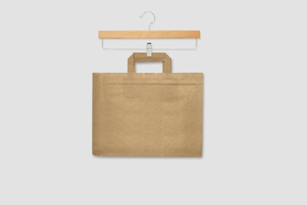 Torba papierowa 320x220x245mm z uchwytem płaskim -BRĄZOWA Winners Gadzety