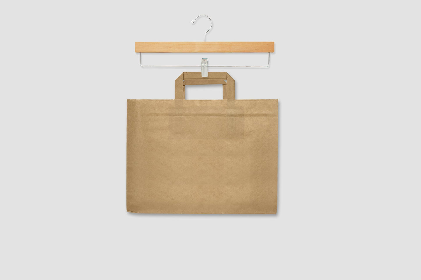 Torba papierowa 320x220x245mm z uchwytem płaskim -BRĄZOWA Winners Gadzety
