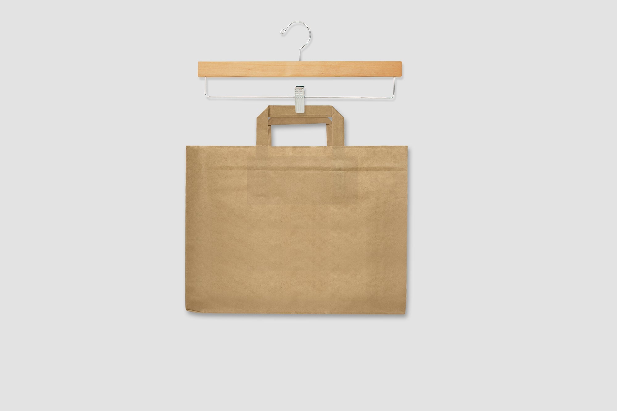 Torba papierowa 320x220x245mm z uchwytem płaskim -BRĄZOWA Winners Gadzety