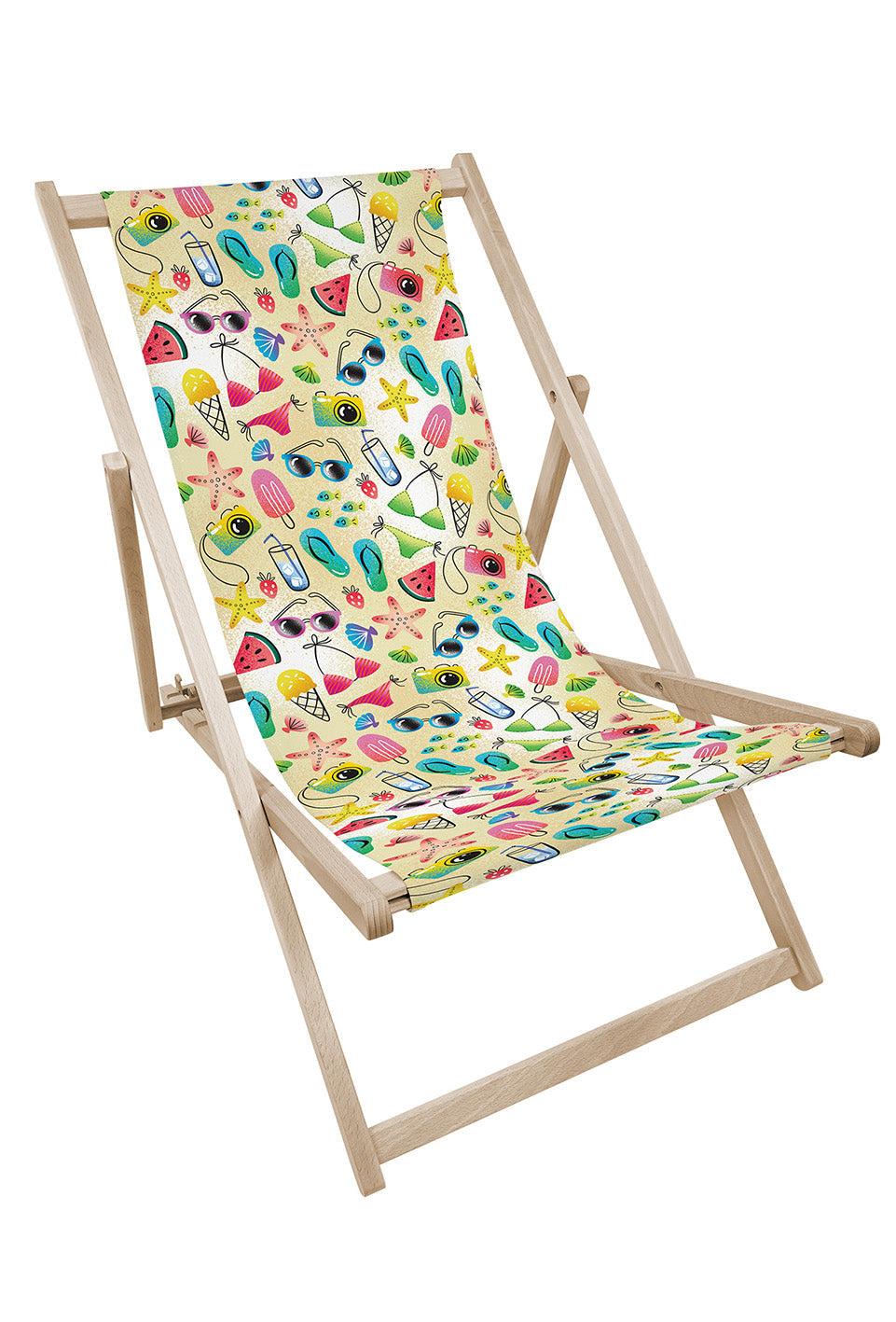 Leżak drewniany z nadrukiem PLAŻA SUMMER Winners Gadzety