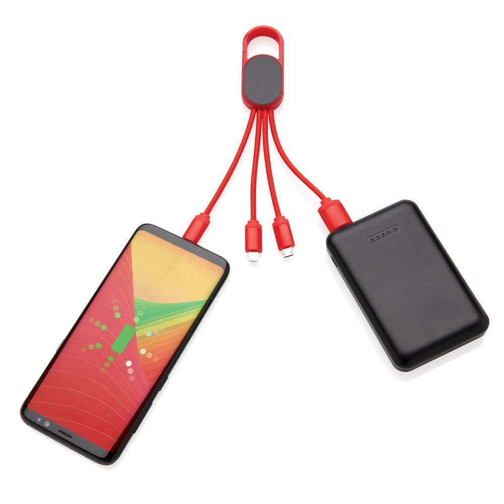 Kabel do ładowania 4 w 1 z karabińczykiem Winners Gadzety