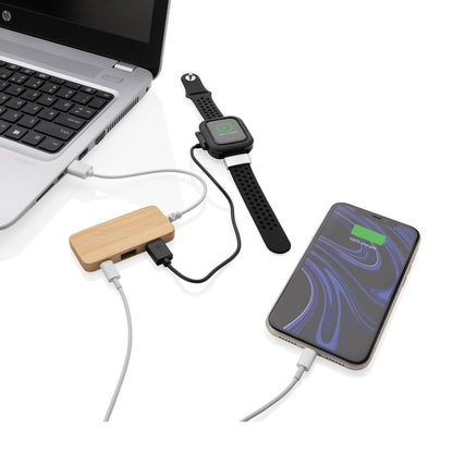 Bambusowy hub USB 2.0 z USB typu C Winners Gadzety