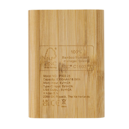 Bambusowy power bank 5000 mAh Winners Gadzety