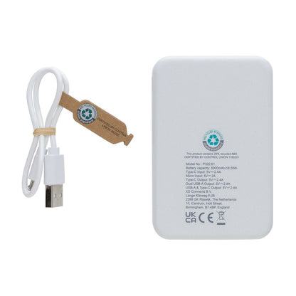 Power bank 5000 mAh, plastik z recyklingu Winners Gadzety