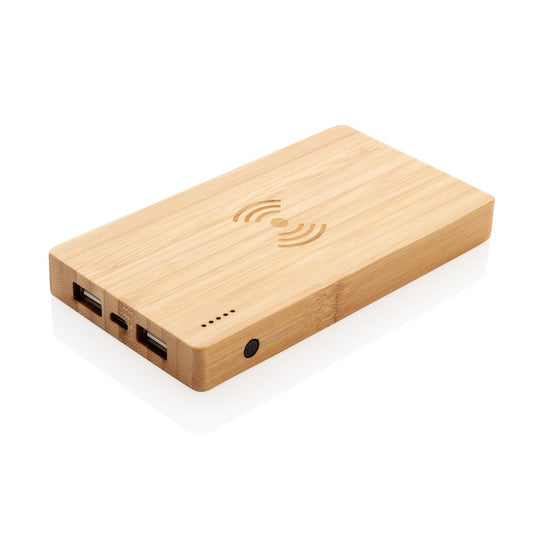Bambusowy, bezprzewodowy power bank 4000 mAh Winners Gadzety
