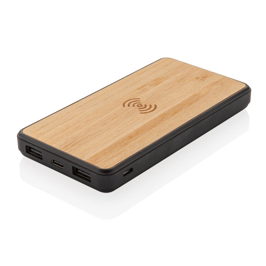 Bambusowy, bezprzewodowy power bank 8000 mAh Winners Gadzety