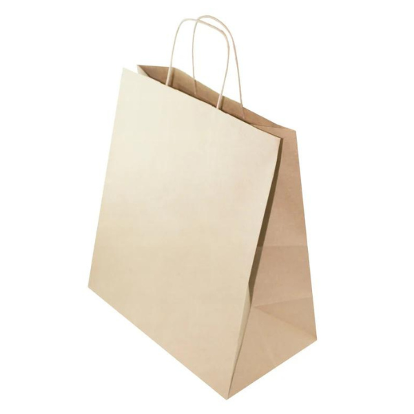 Torba papierowa 305x170x340mm z uchwytem skręcanym BRĄZOWA PRĄŻEK Winners Gadzety
