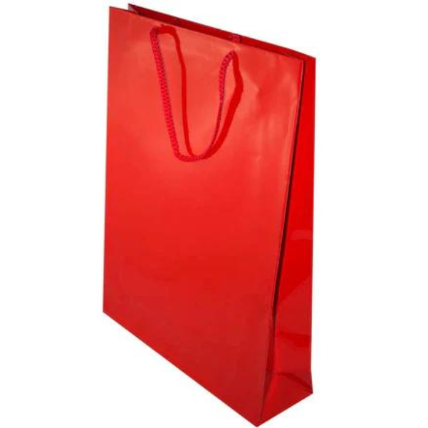 Torba laminowana z uchwytem sznurkowym - CZERWONA - 300x100x400mm Winners Gadzety