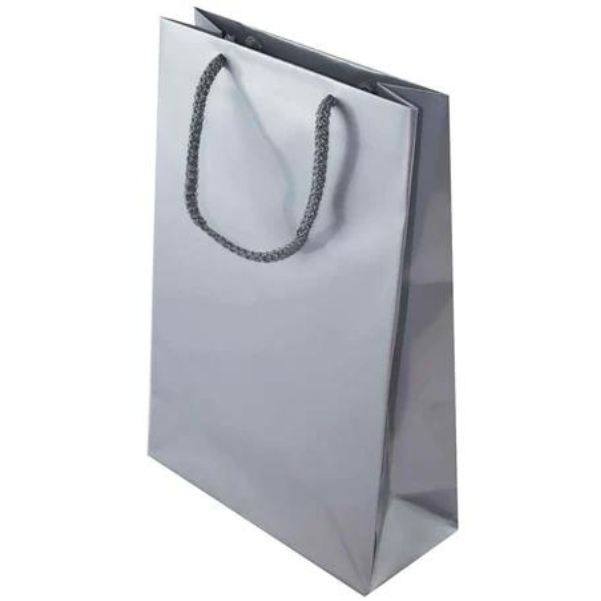 Torba laminowana z uchwytem sznurkowym - SREBRNA - 170x70x250mm Winners Gadzety