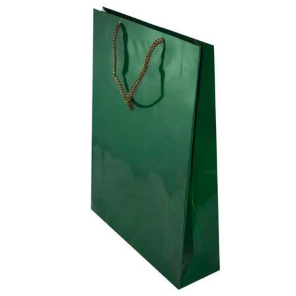 Torba laminowana z uchwytem sznurkowym - ZIELONA - 300x100x400mm Winners Gadzety