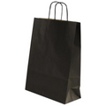 Torba papierowa 240x100x320mm z czarnym uchwytem CZARNA Winners Gadzety
