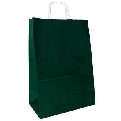 Torba papierowa 305x170x425mm CIEMNOZIELONA BIAŁA Winners Gadzety