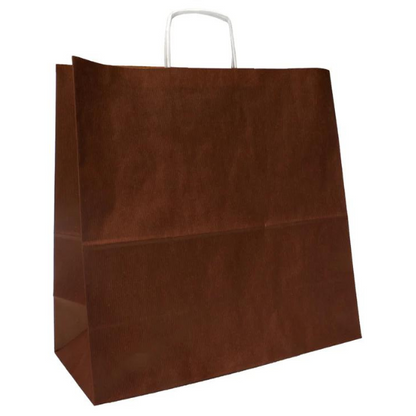 Torba papierowa 400x180x390mm CIEMNY BRĄZ BIAŁA Winners Gadzety