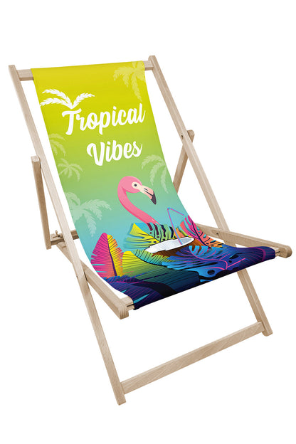Leżak drewniany z nadrukiem TROPICAL VIBES Winners Gadzety