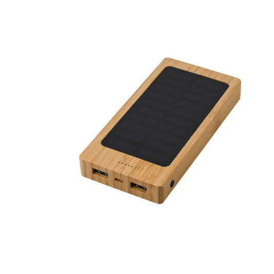 Bambusowy power bank 8000 mAh, ładowarka słoneczna Winners Gadzety