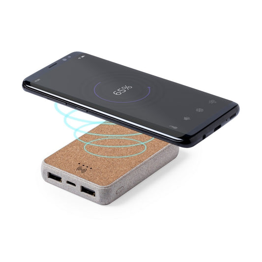 Bezprzewodowy power bank 5000 mAh ze słomy pszenicznej, ładowarka bezprzewodowa 5W Winners Gadzety
