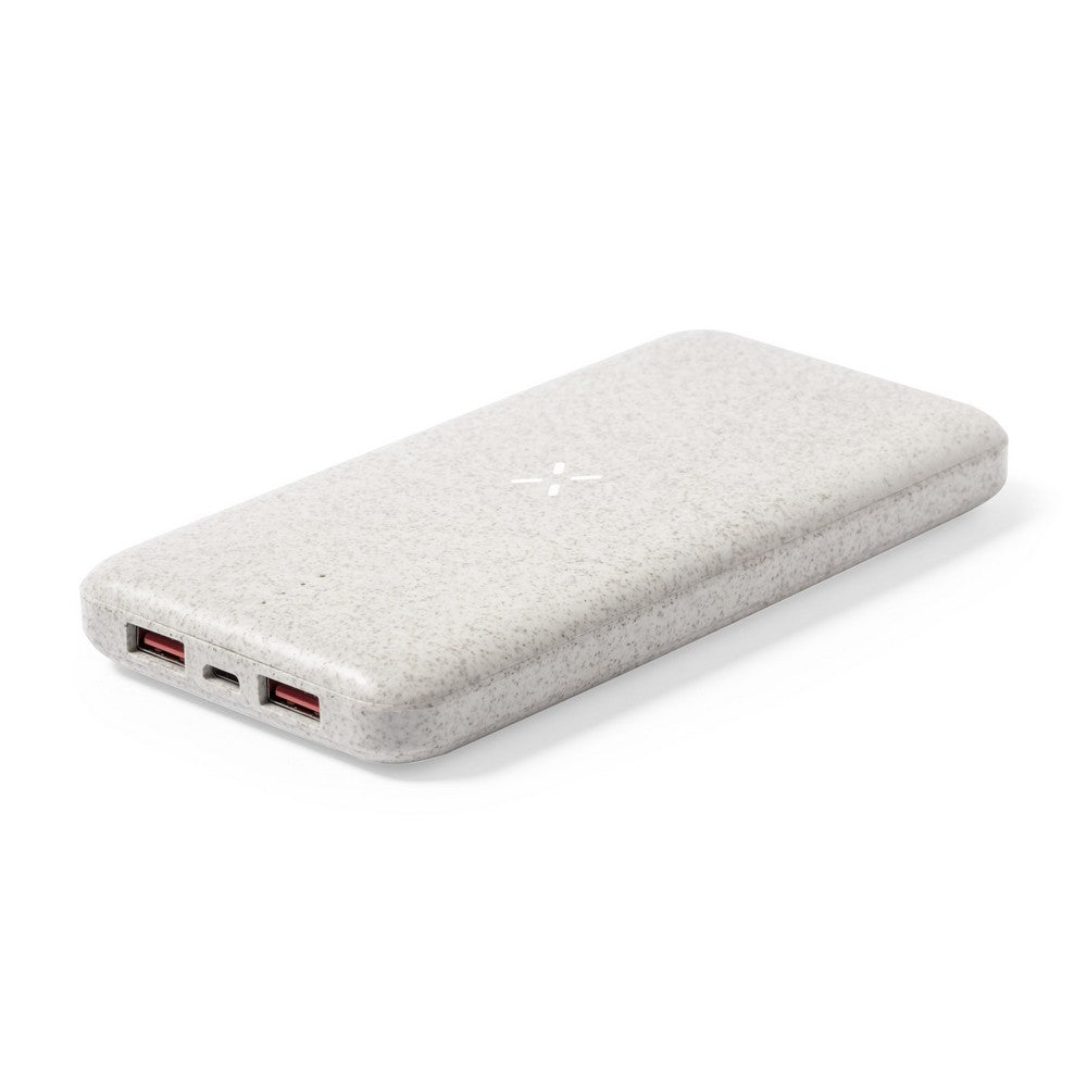 Bezprzewodowy power bank 8000 mAh ze słomy pszenicznej, ładowarka bezprzewodowa 5W-10W Winners Gadzety