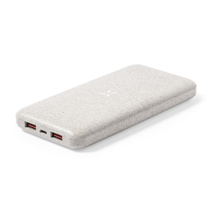 Bezprzewodowy power bank 8000 mAh ze słomy pszenicznej, ładowarka bezprzewodowa 5W-10W Winners Gadzety