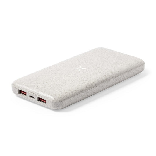 Bezprzewodowy power bank 8000 mAh ze słomy pszenicznej, ładowarka bezprzewodowa 5W-10W Winners Gadzety