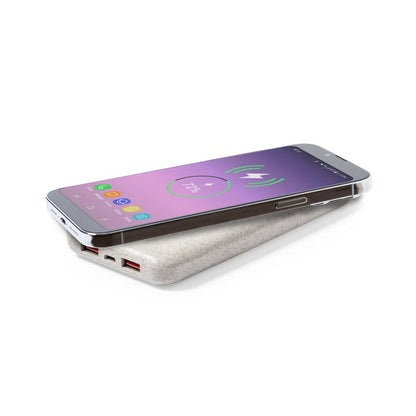 Bezprzewodowy power bank 8000 mAh ze słomy pszenicznej, ładowarka bezprzewodowa 5W-10W Winners Gadzety