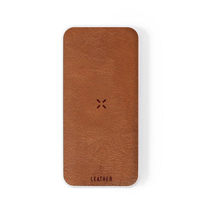 Bezprzewodowy power bank 8000 mAh z RABS, ładowarka bezprzewodowa 5W-10W, element ze skóry z recyklingu Winners Gadzety