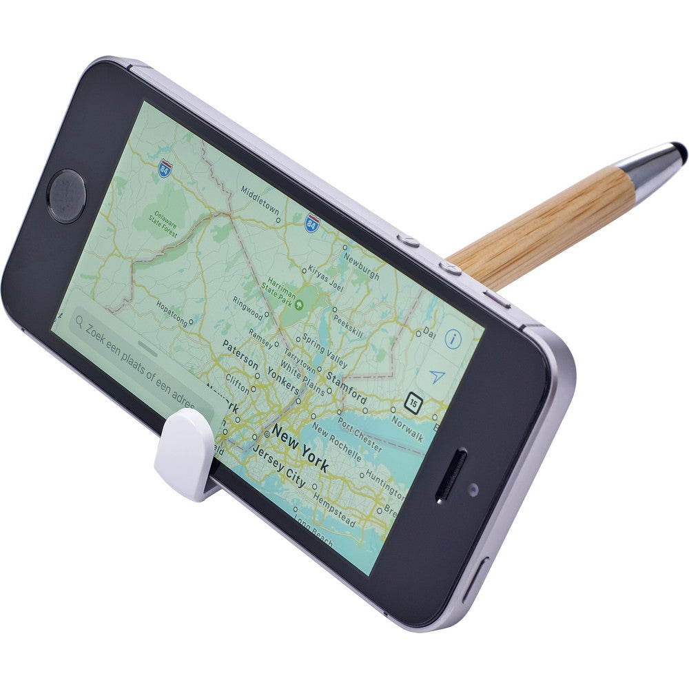 Bambusowy długopis, touch pen, stojak na telefon Winners Gadzety
