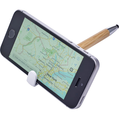 Bambusowy długopis, touch pen, stojak na telefon Winners Gadzety