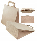 Torba papierowa 260x140x300mm z uchwytem płaskim BRĄZOWA Winners Gadzety