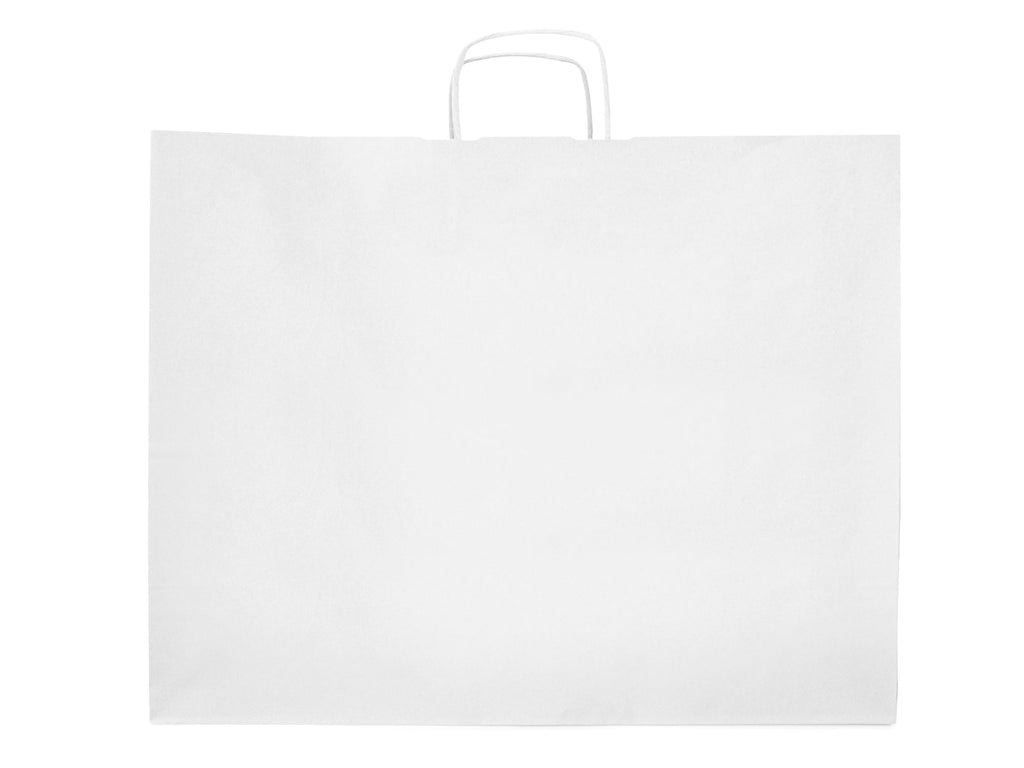 Torba papierowa 500x180x390mm z uchwytem skręcanym BIAŁA Winners Gadzety